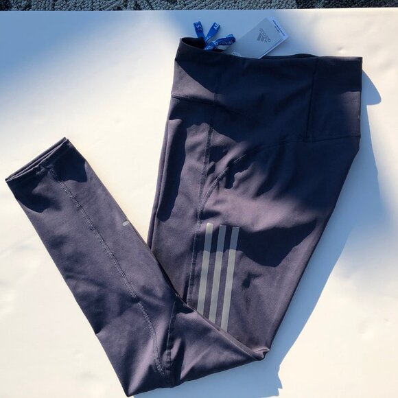 Adidas Running Primegreen Hi Waisted 7/8 Leggings Aeroready Blue + Gray Sz S NWT - Picture 2 of 14